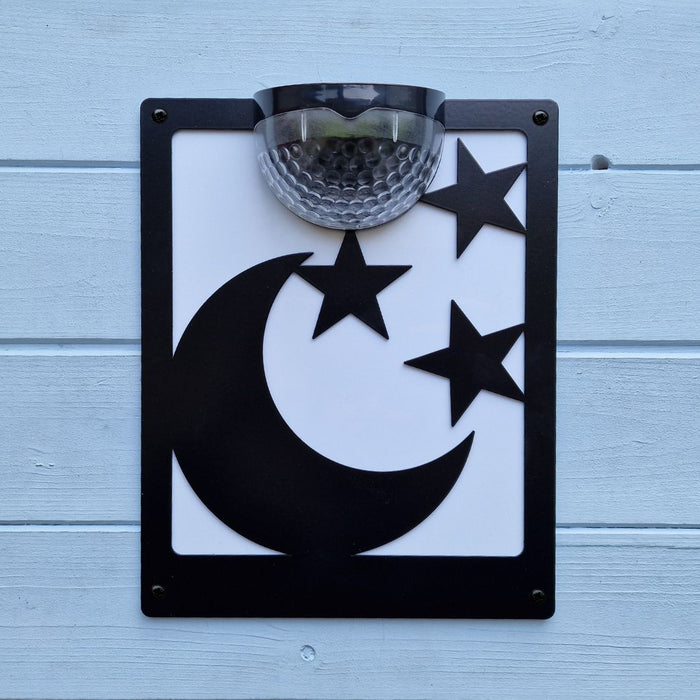 Moon and Stars Solar Light Wall Plaque