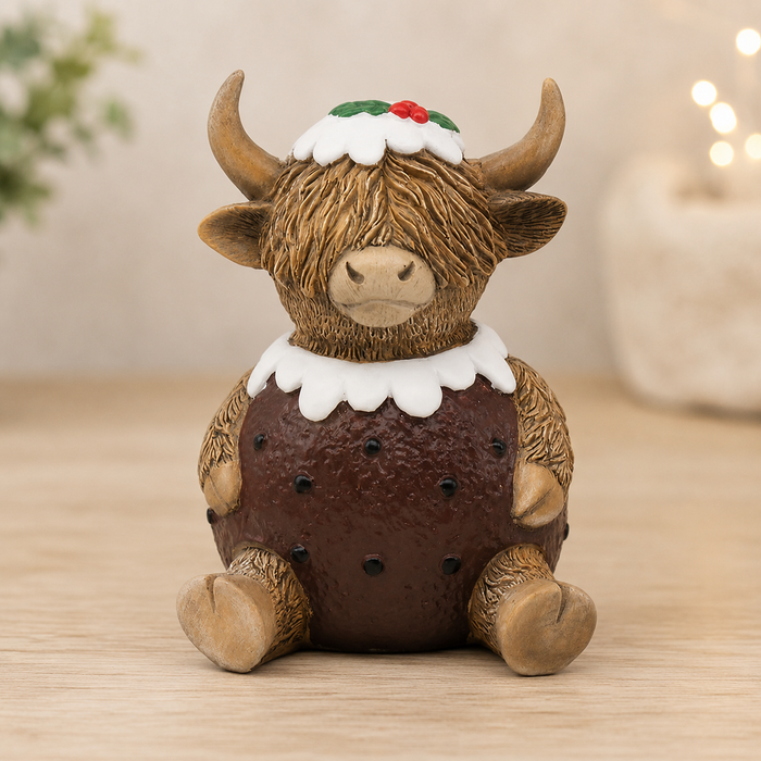 Christmas Highland Cow Pudding