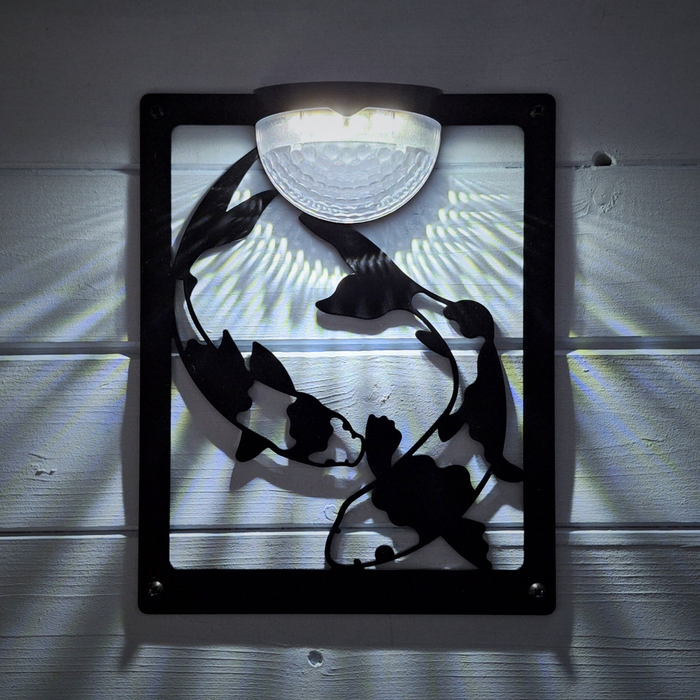 IMPERFECT- Koi Fish Solar Light Wall Plaque