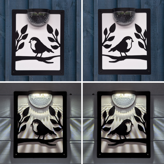 Set of 2 Robin Solar Light Wall Plaques - Left AND Right Facing