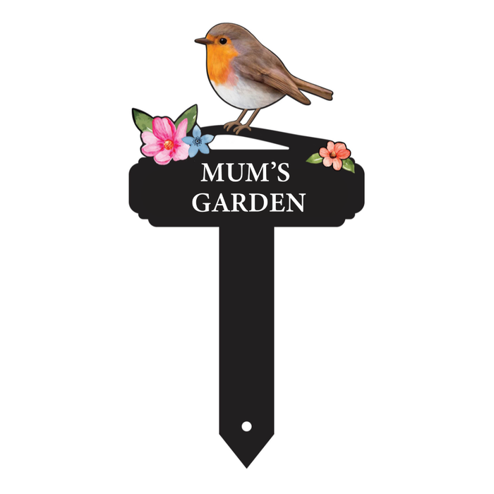 'Mum's Garden' Large Robin Pot Stake