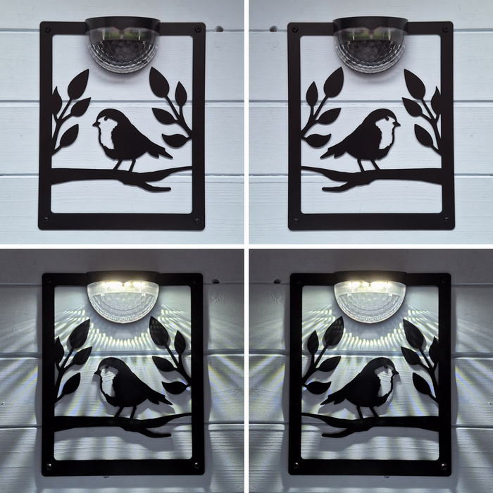 Set of 2 Robin Solar Light Wall Plaques - Left AND Right Facing