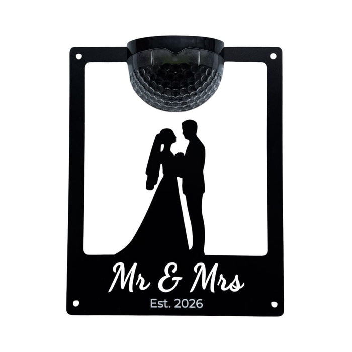 "Mr & Mrs Est 2026"  Wedding Solar Light Wall Plaque