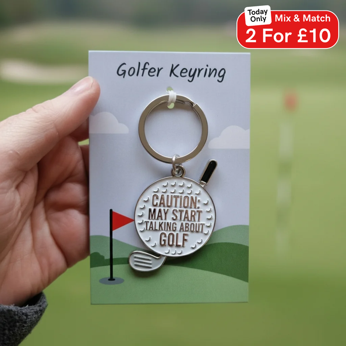 Caution, may start talking about golf keyring