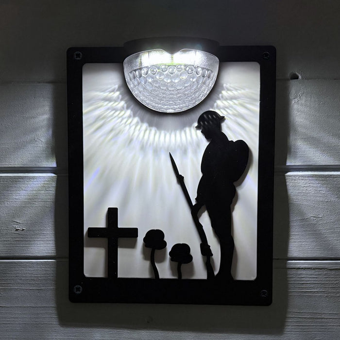 Remembrance Solider Solar Light Wall Plaque