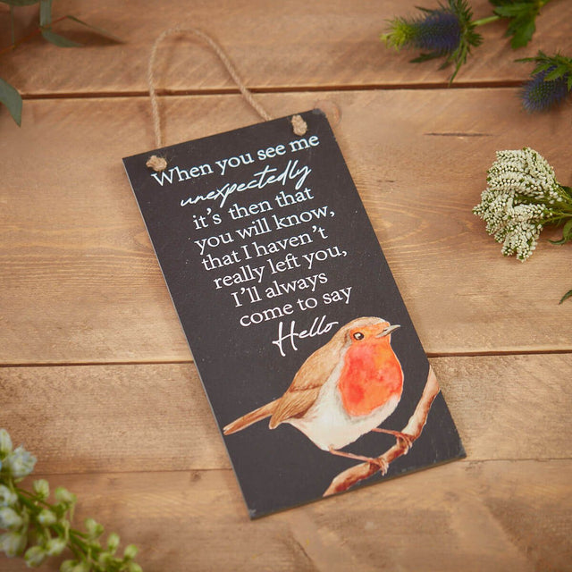 Robin Slate Remembrance Hanging Plaque