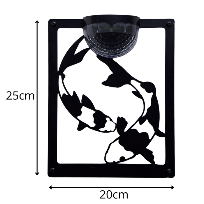 IMPERFECT- Koi Fish Solar Light Wall Plaque