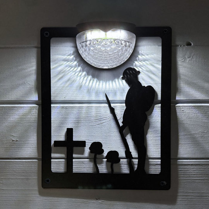 Remembrance Solider Solar Light Wall Plaque
