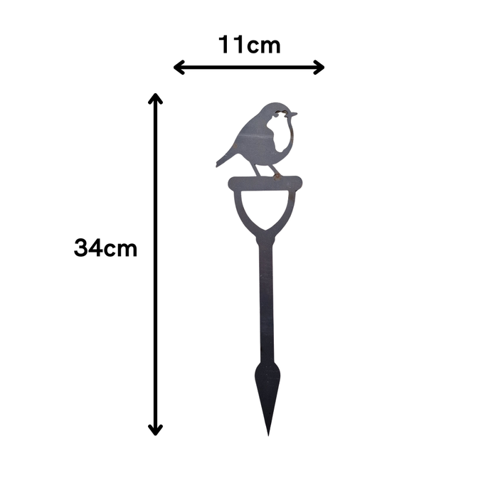 Rusty Robin Metal Stake (1 Tail)