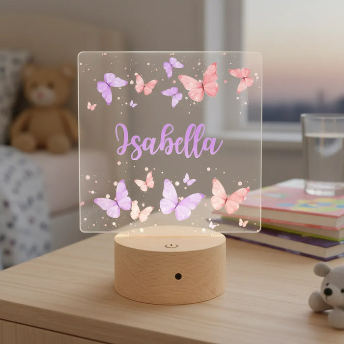 Girls' LED Night Lights (3 Personalised Designs to Choose From)