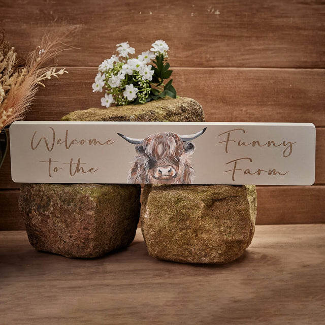 Large Highland Cow Plaque - Funny Farm