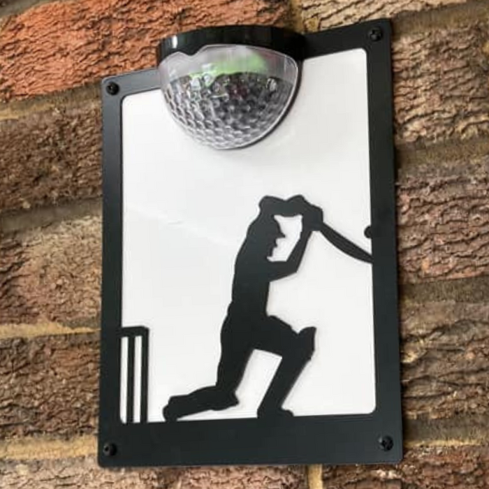 Cricketer Solar Light Wall Plaque