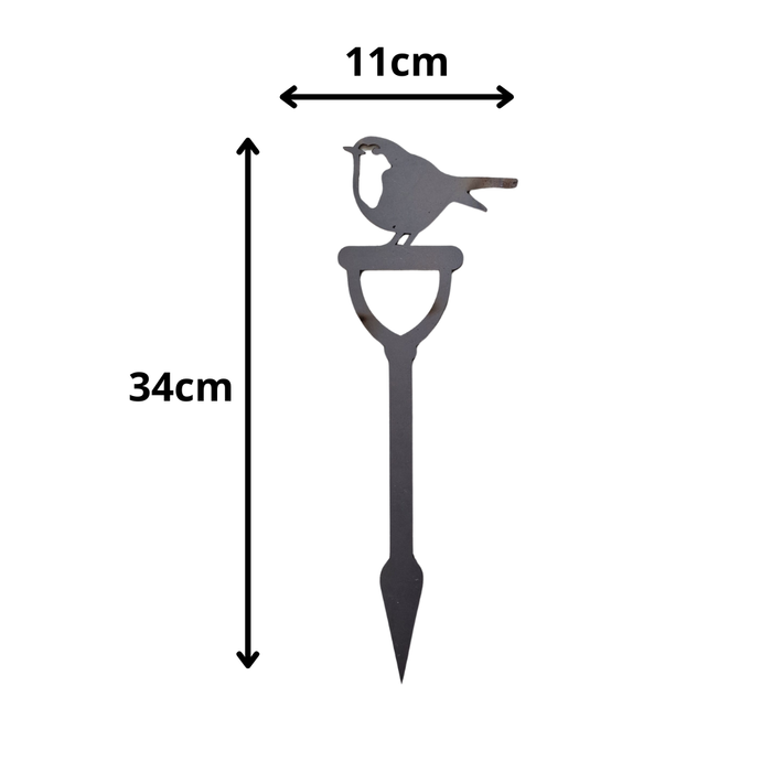 Rusty Robin Metal Stake (2 tail)