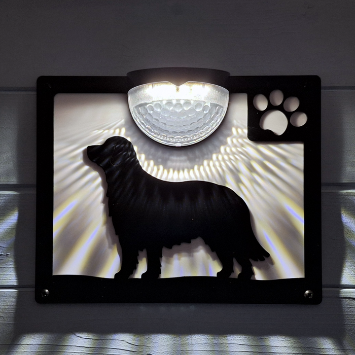 Golden Retriever Dog Solar Light Wall Plaque