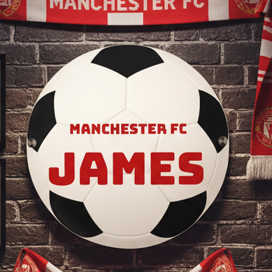 XL Personalised Metal Football Bedroom Wall Decor