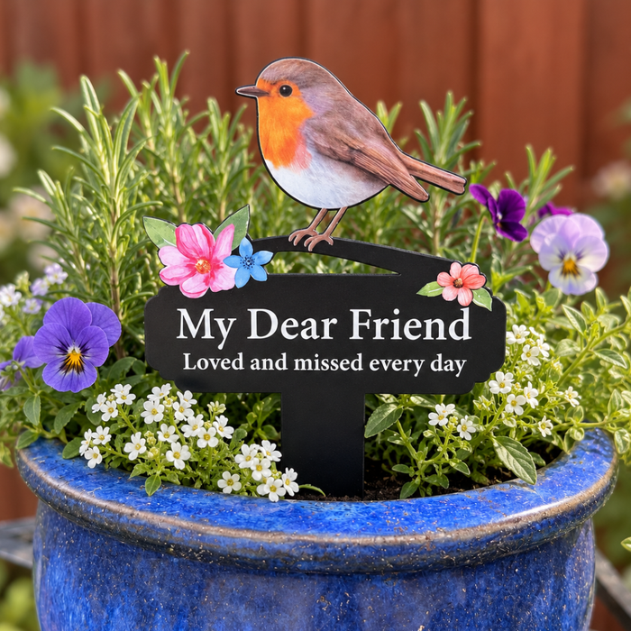 'My Dear Friend' Large Robin Pot Stake