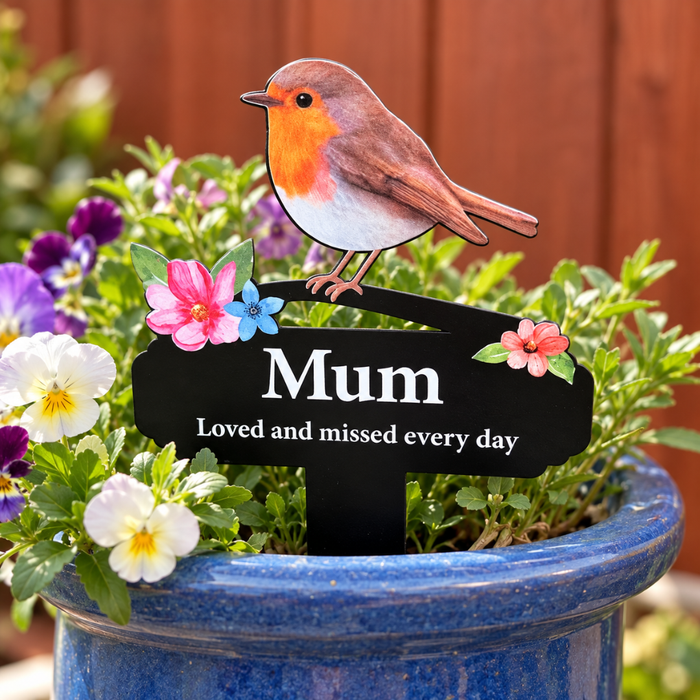 'Mum' Large Robin Pot Stake