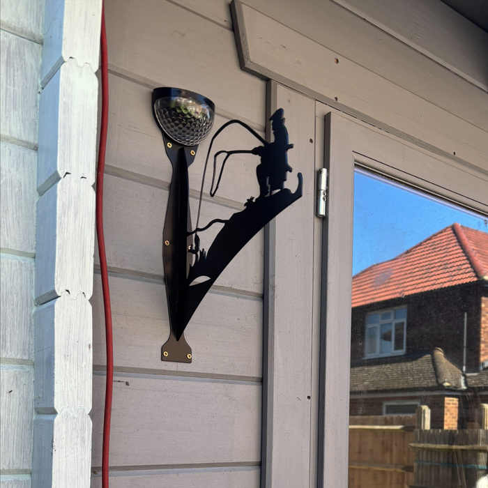 Solar Fisherman Garden Hanging Basket Bracket  - Large