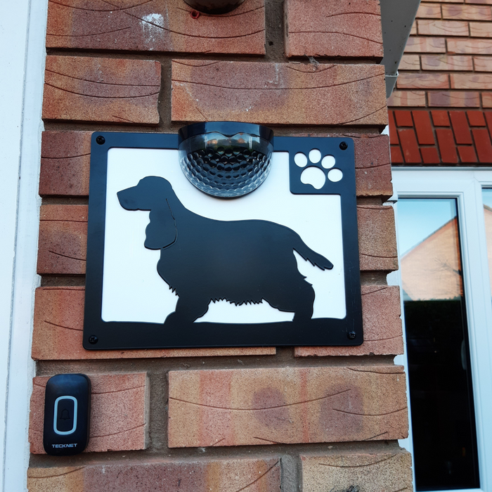 Cocker Spaniel Dog Solar Light Wall Plaque