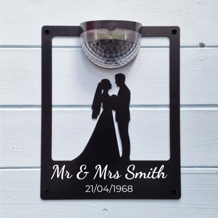 'Mr & Mrs' Wedding Solar Light Wall Plaque (You Can Personalise Me!)