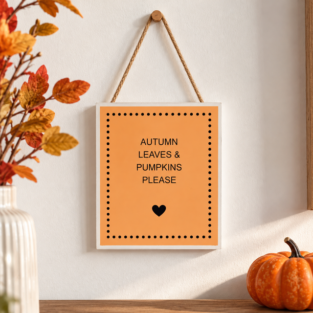 Autumn Leaves and Pumpkins Please Sign