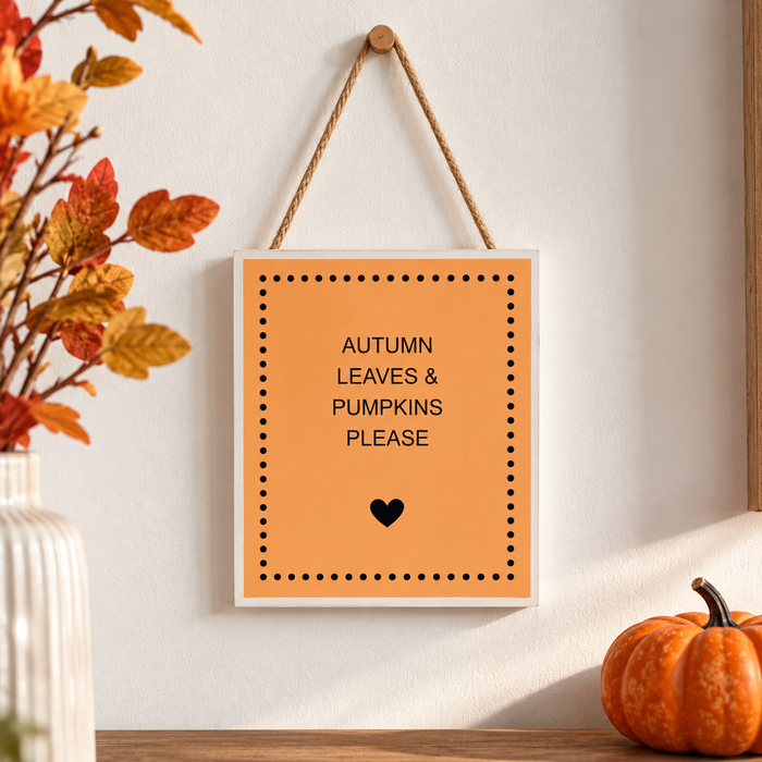 Autumn Leaves and Pumpkins Please Sign