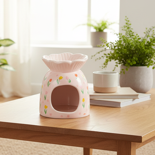 Tulip Print Oil Burner and Wax Warmer
