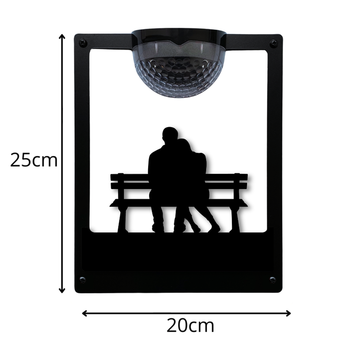 Couple on Bench Solar Light Wall Plaque (You Can Personalise Me!)