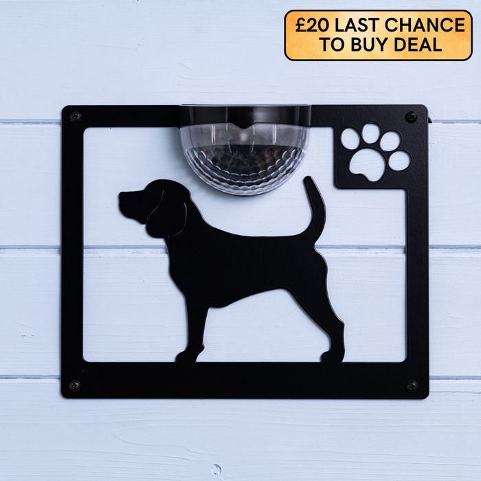 Beagle Dog Solar Light Wall Plaque