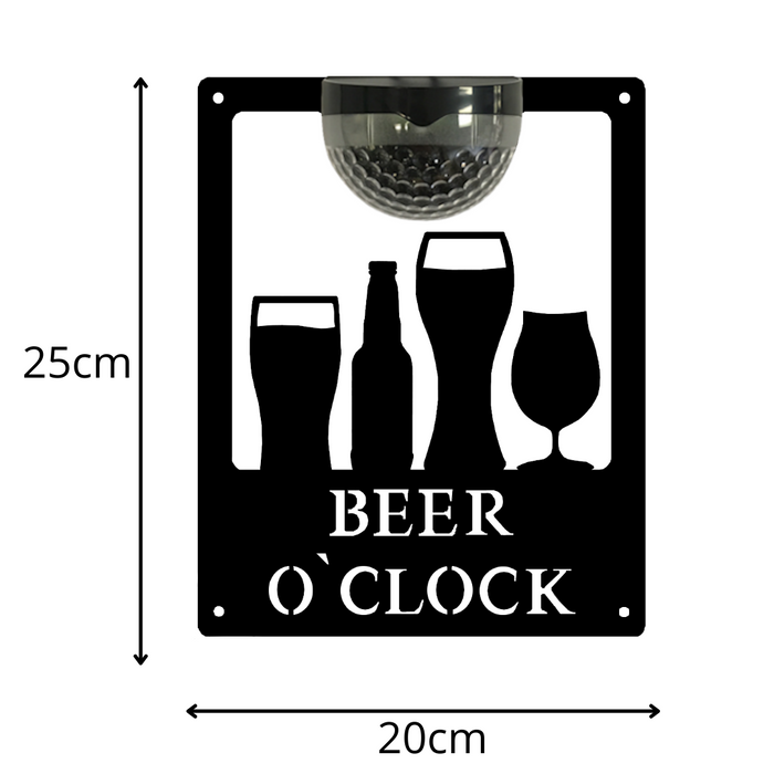 IMPERFECT- Beer O'Clock Sign with Solar Powered Light