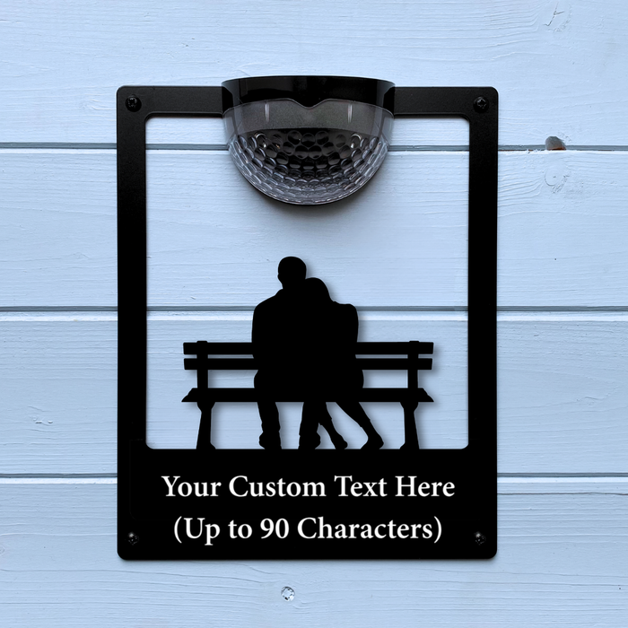 Couple on Bench Solar Light Wall Plaque (You Can Personalise Me!)