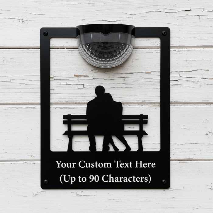 Couple on Bench Solar Light Wall Plaque (You Can Personalise Me!)