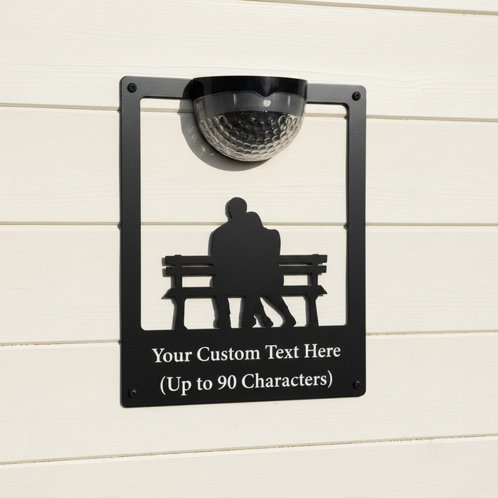 Couple on Bench Solar Light Wall Plaque (You Can Personalise Me!)