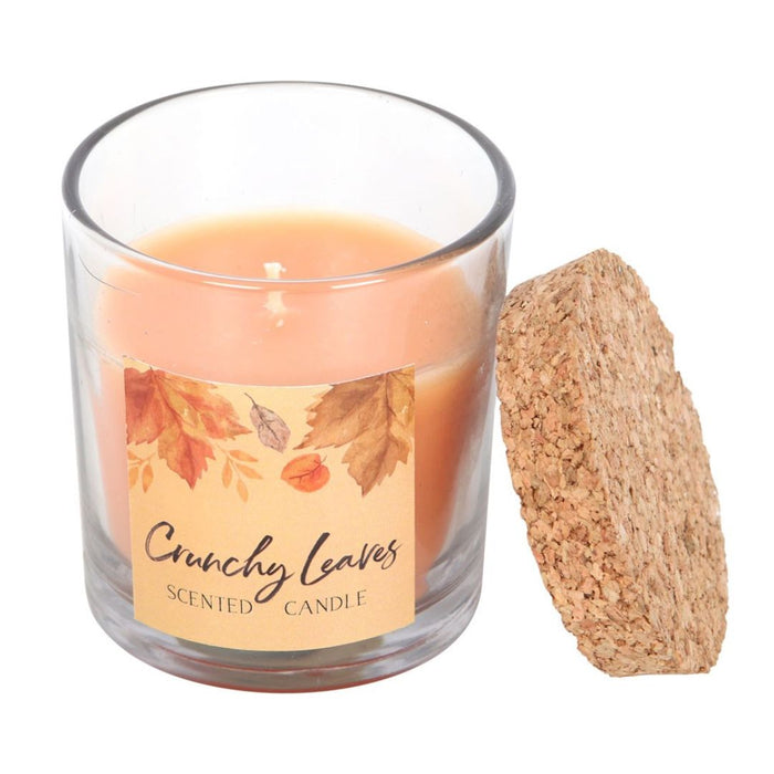 Autumn Crunchy Leaves Candle in Glass Pot — Flory's Online