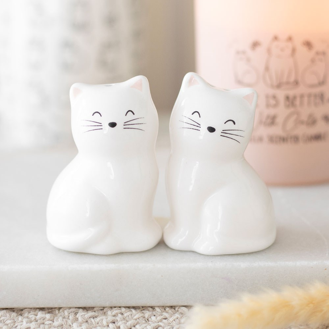 Cat Shaped Salt and Pepper Shakers — Flory's Online