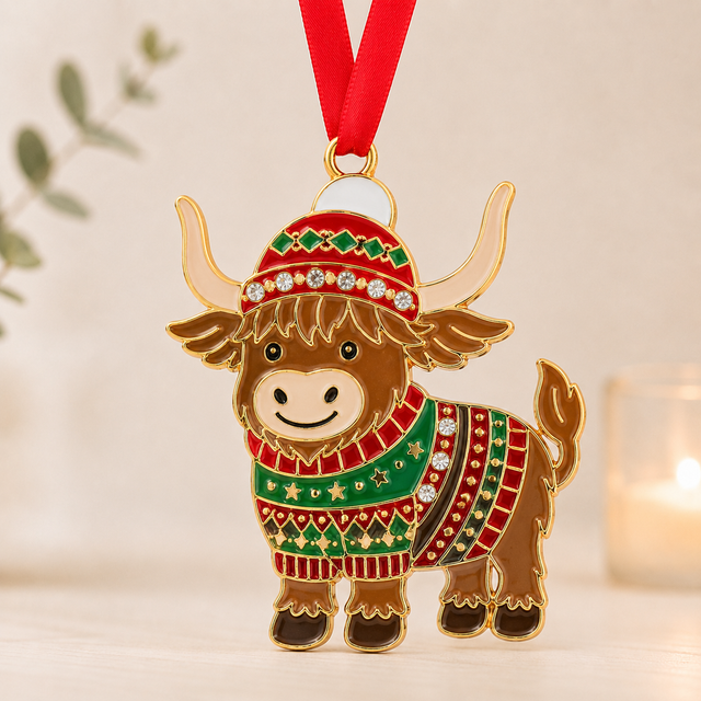Gift boxed Xmas Treasures Cute Highland Coo