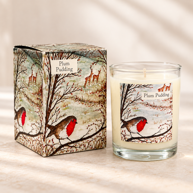 Small Scented Votive Candle - Plum Pudding (Robin)