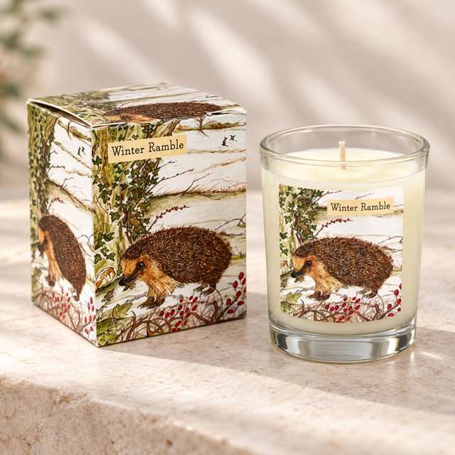 Small Scented Votive Candle - Black Cherry/Winter Ramble - (Hedgehog)
