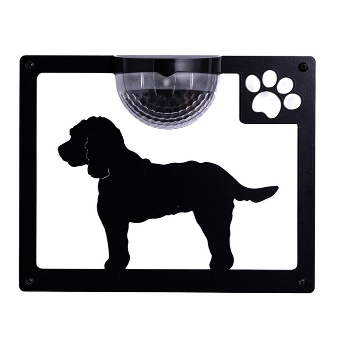 IMPERFECT- Cockapoo Dog Solar Light Wall Plaque