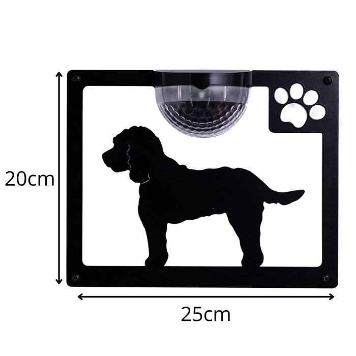 IMPERFECT- Cockapoo Dog Solar Light Wall Plaque