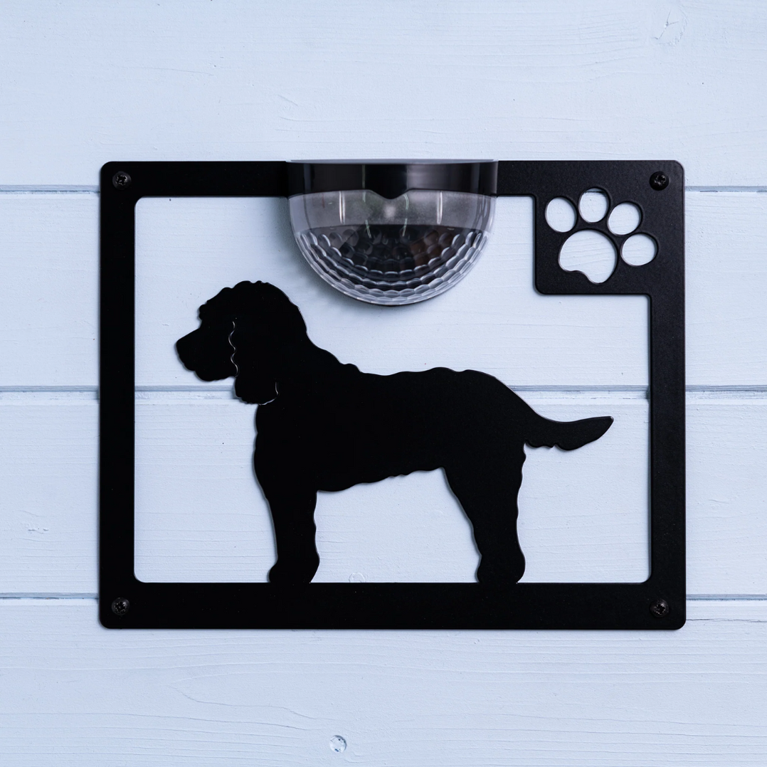 Cockapoo Dog Solar-Powered LED Light Wall Shed Plaque — Flory's Online
