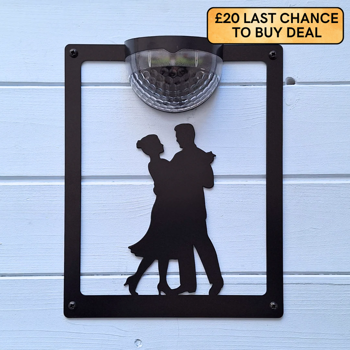 Couple Dancing Solar Light Wall Plaque