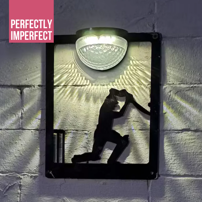 IMPERFECT- Cricketer Solar Light Wall Plaque