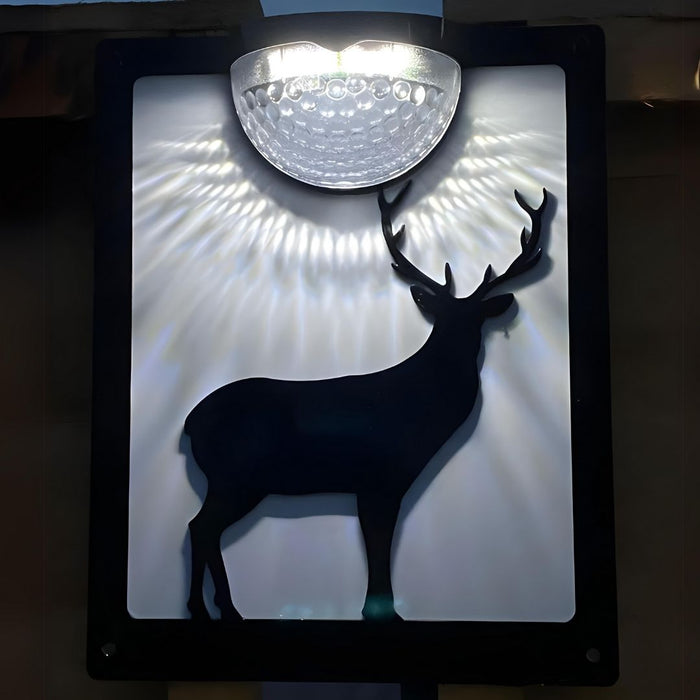 Standing Stag Solar Light Wall Plaque