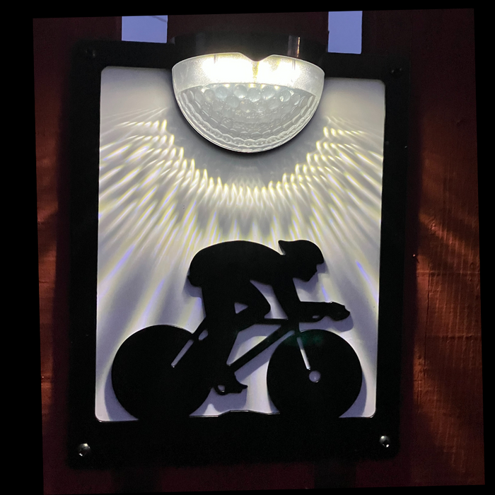 IMPERFECT- Cyclist Solar Light Wall Plaque