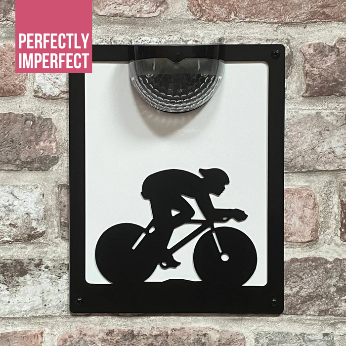 IMPERFECT- Cyclist Solar Light Wall Plaque