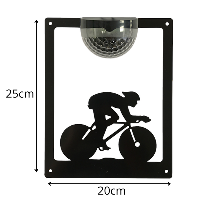 IMPERFECT- Cyclist Solar Light Wall Plaque
