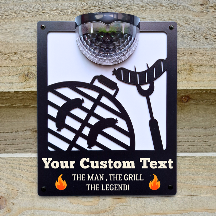 'Create Your Own' BBQ Solar Light Wall Plaque (You Can Personalise Me!)
