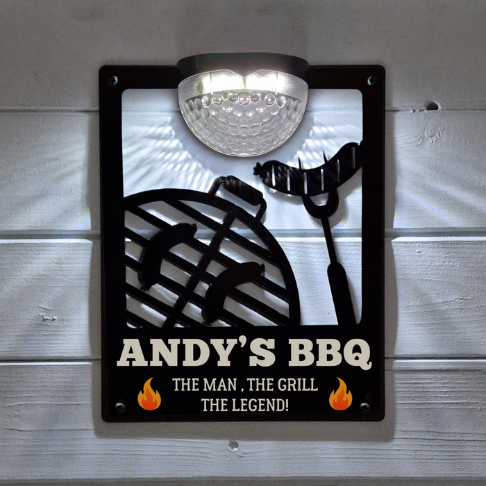'Create Your Own' BBQ Solar Light Wall Plaque (You Can Personalise Me!)