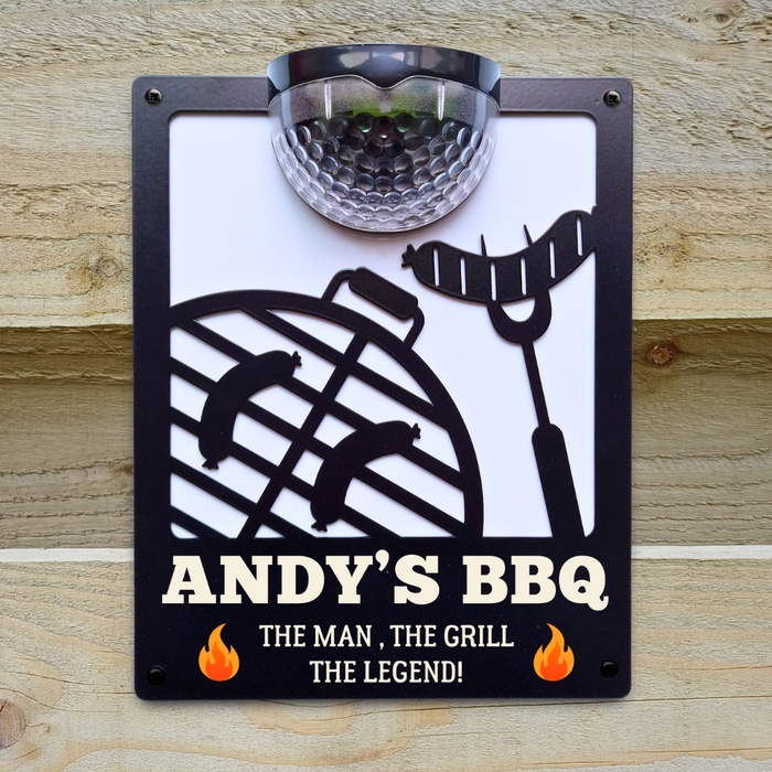 'Create Your Own' BBQ Solar Light Wall Plaque (You Can Personalise Me!)